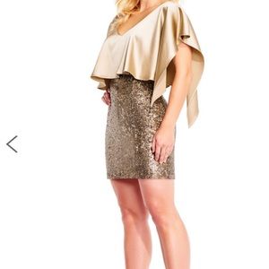 Aidan Mattox cape cocktail dress
